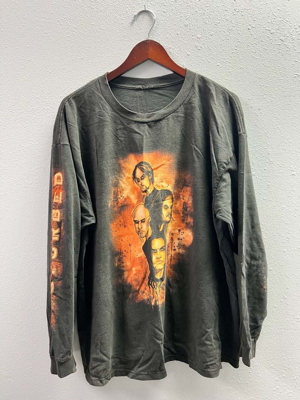 Vintage Disturbed Band Long Sleeve Shirt XL Nu Metal 2000s Graphic Fade 0082